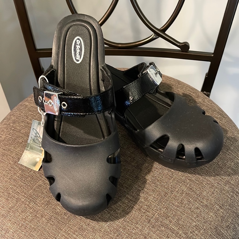 Dr Scholl’s  Black Dance Wedge Clog NWT Size 7